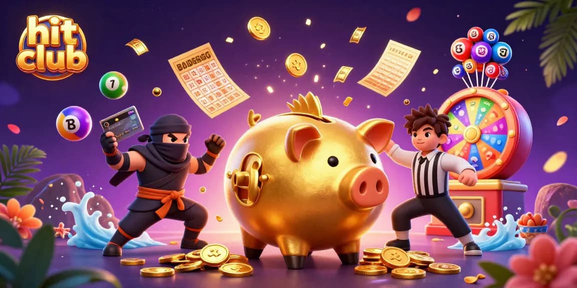 Engage in thrilling gameplay at hit club with dynamic lottery balls and vibrant casino elements.
