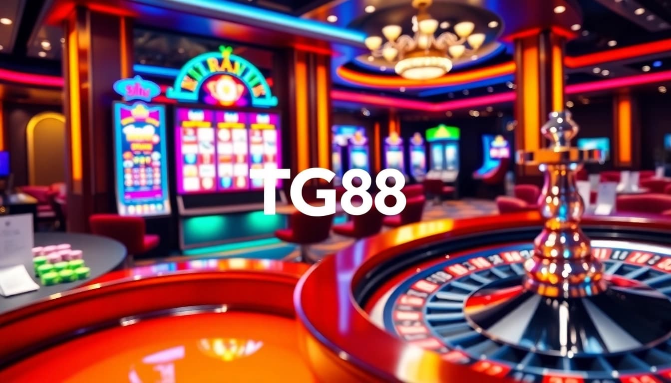 Experience the thrill of winning at TG88 with vibrant casino tables and exciting slot machines.