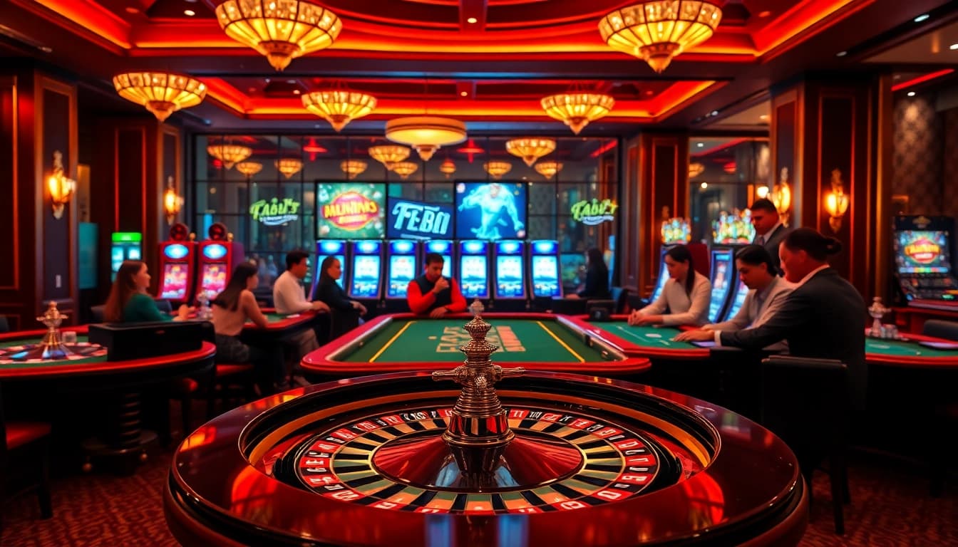 Experience the thrill of F8 BET in a luxurious casino setting with engaging games and excited players.