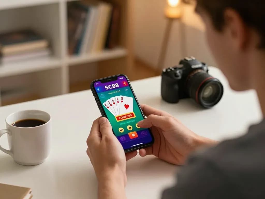Engaging player using SC88 mobile app for strategic online casino gaming at home