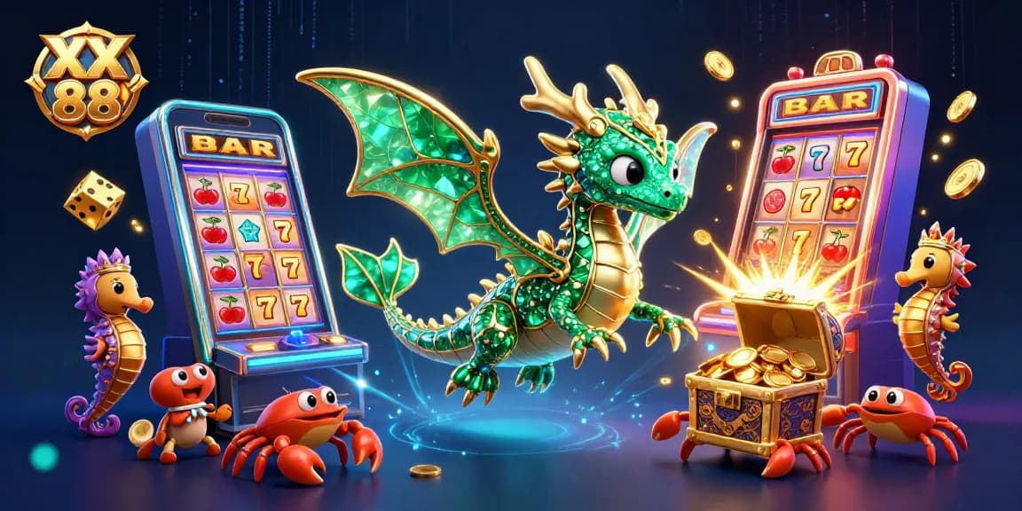 Win big at XX 88 with an exciting slot machine featuring vibrant casino elements.
