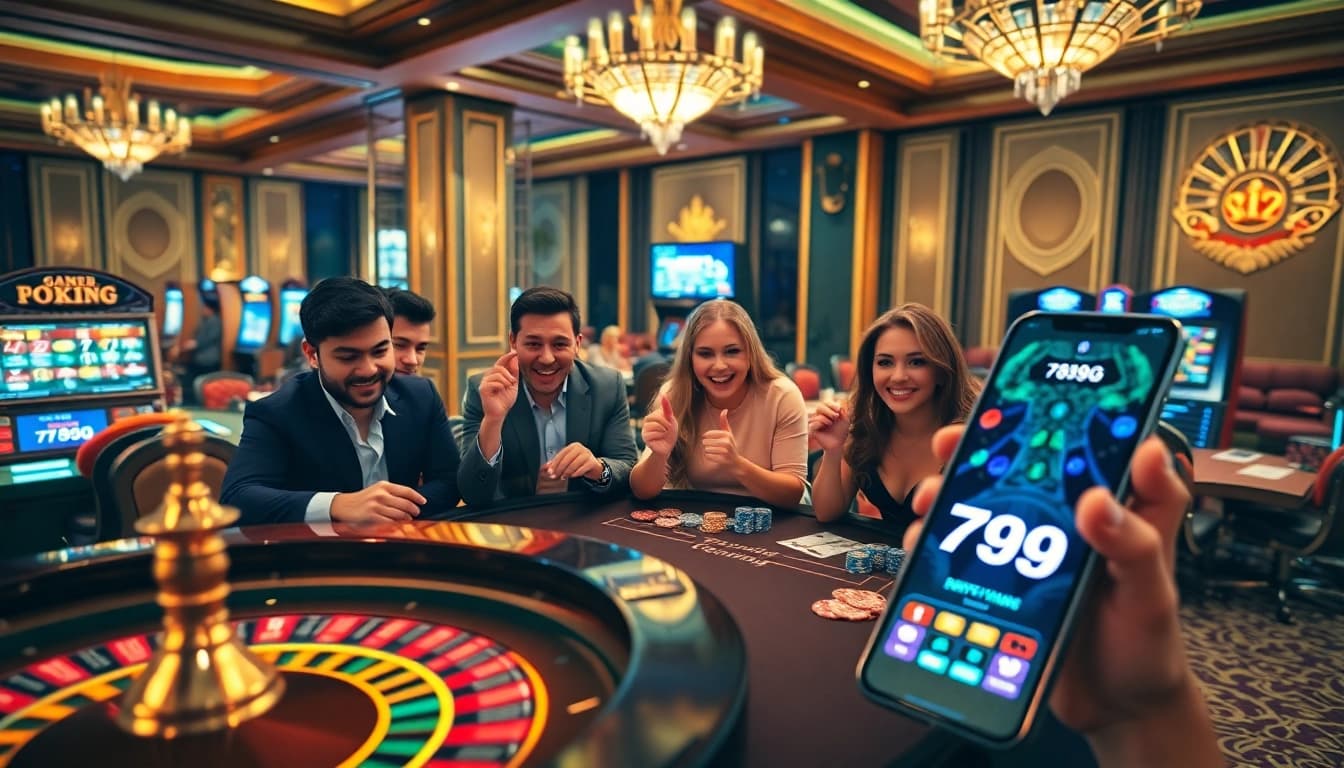 Apostadores disfrutando de la emoción de la experiencia del casino 789g con cartas y ruleta.