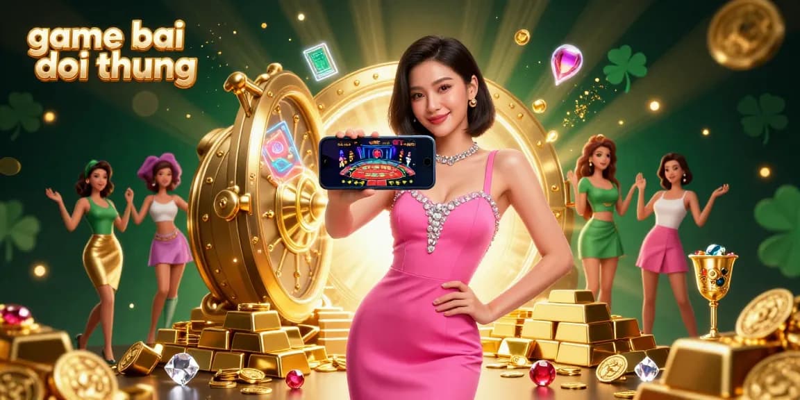 Experience engaging game bai doi thuong with stunning visuals in a vibrant 3D illustration, showcasing exciting casino elements.