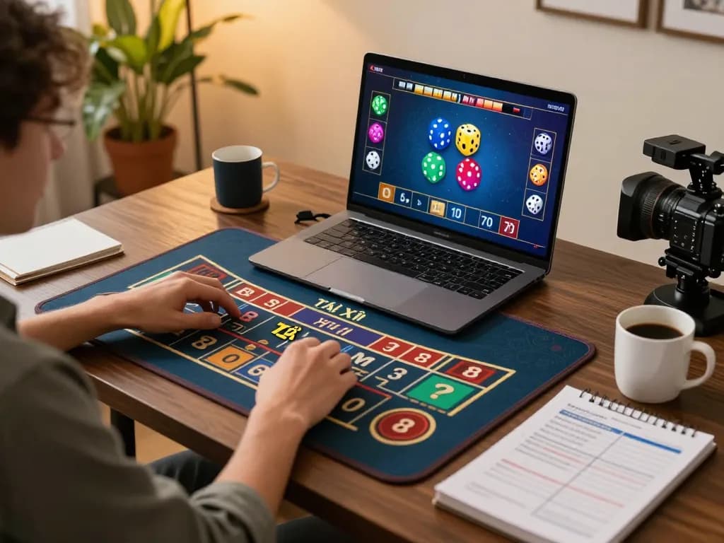 Tài Xỉu player engaging in thrilling online gameplay with vibrant visual elements