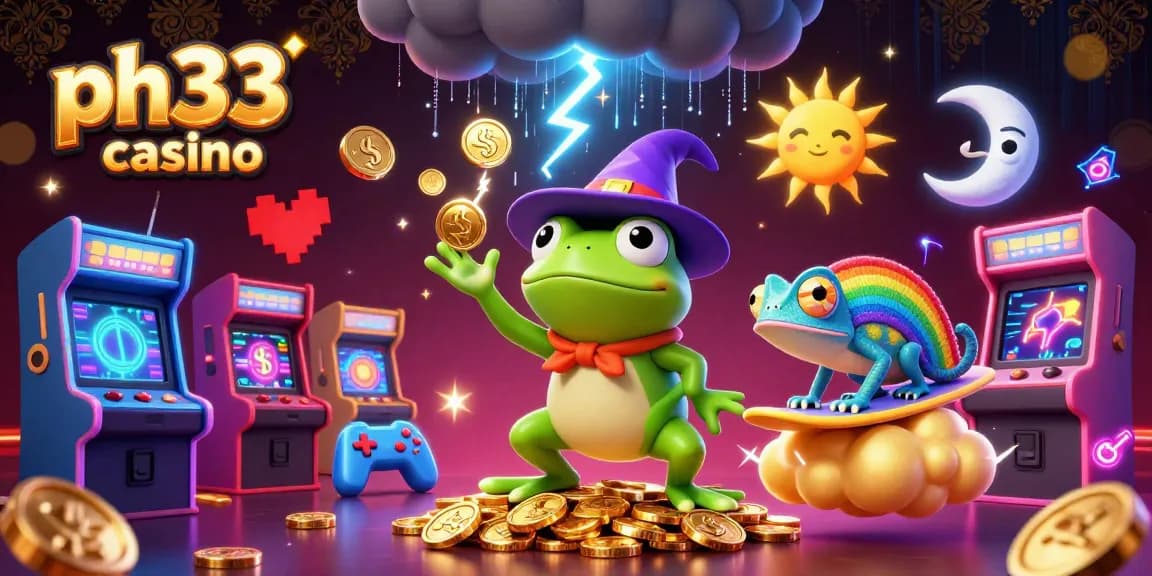 Play exciting games at ph33 casino with vibrant characters creating a treasure storm of gold.