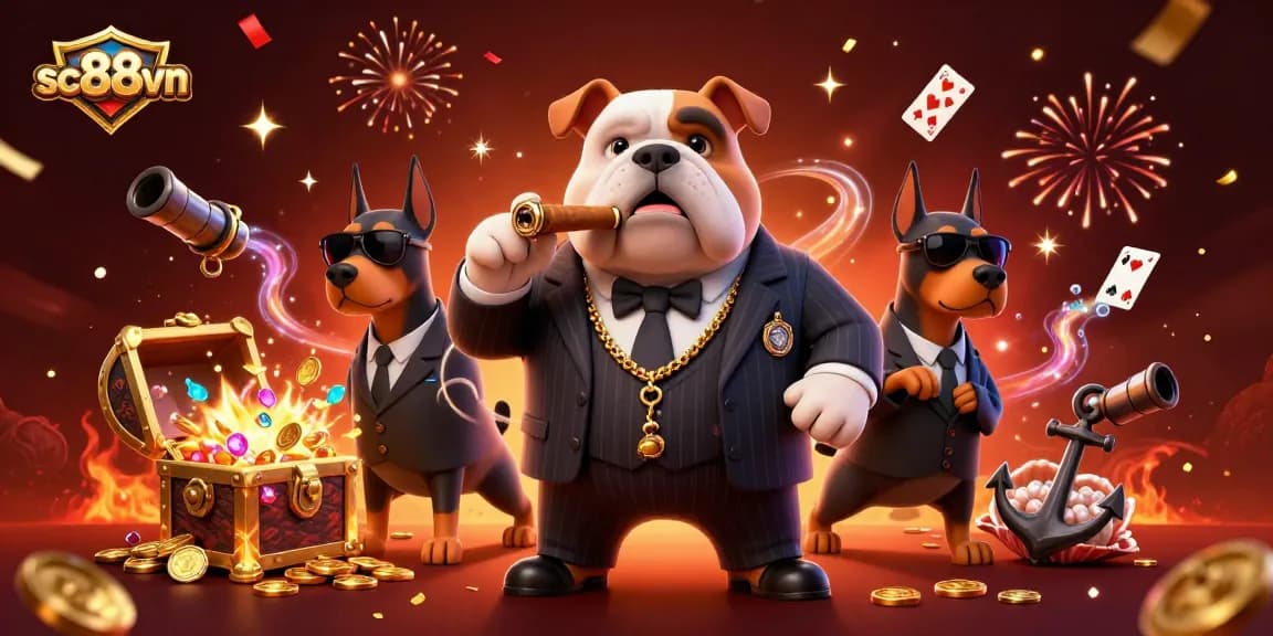 Join sc88vn's thrilling game action with a mafia bulldog, gems, and casino elements!
