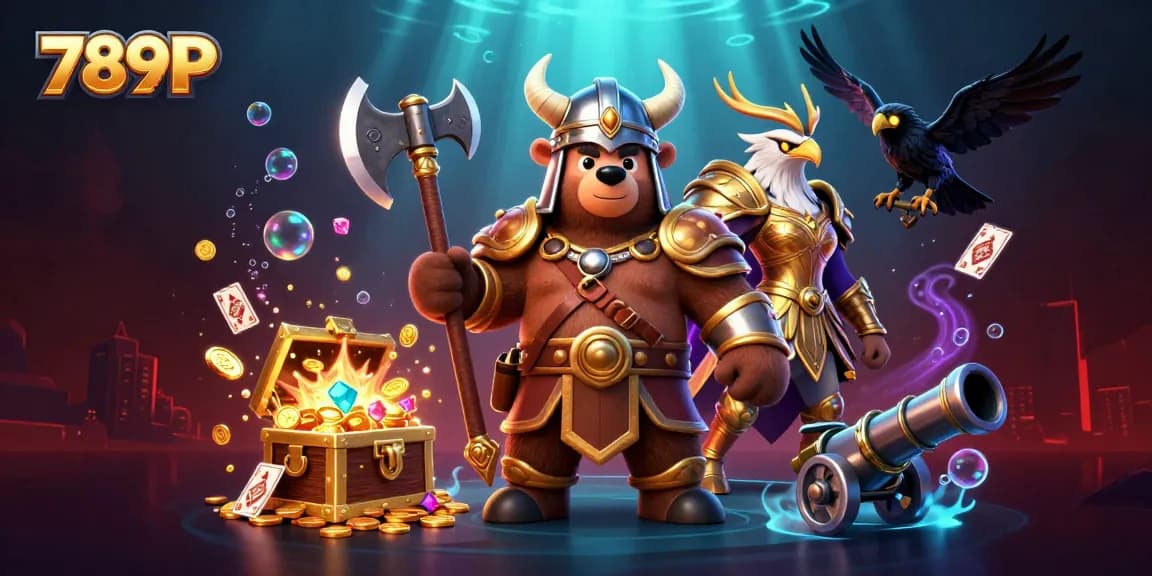 Engage in thrilling games at 789P, where Viking and Valkyrie characters uncover treasures amidst gems and coins.