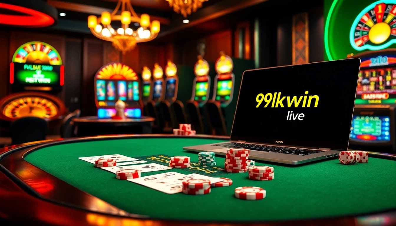 Play winning hands at 99okwin.live in a vibrant casino atmosphere with poker and slots.