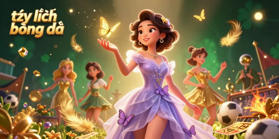 Engage with tỷ lệ bóng đá in an exhilarating sports betting scene featuring a stunning Asian woman with golden butterflies.