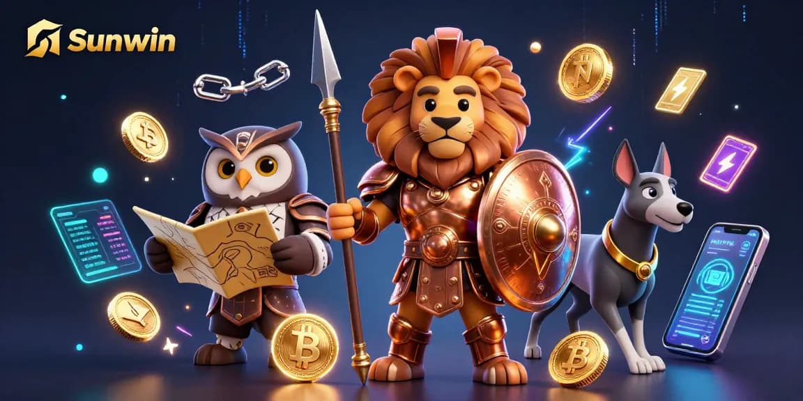 Engage with Sunwin's thrilling casino experience featuring vibrant 3D characters and crypto gaming elements.