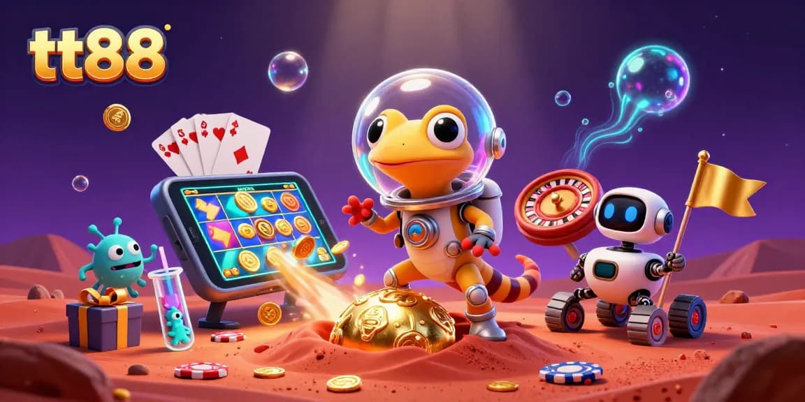 Enjoy thrilling gameplay with the tt88 Martian casino illustration featuring exciting symbols and elements.