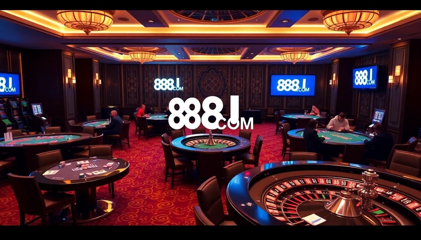 Experience thrilling gaming at 88I COM with vibrant casino tables and professional dealers.