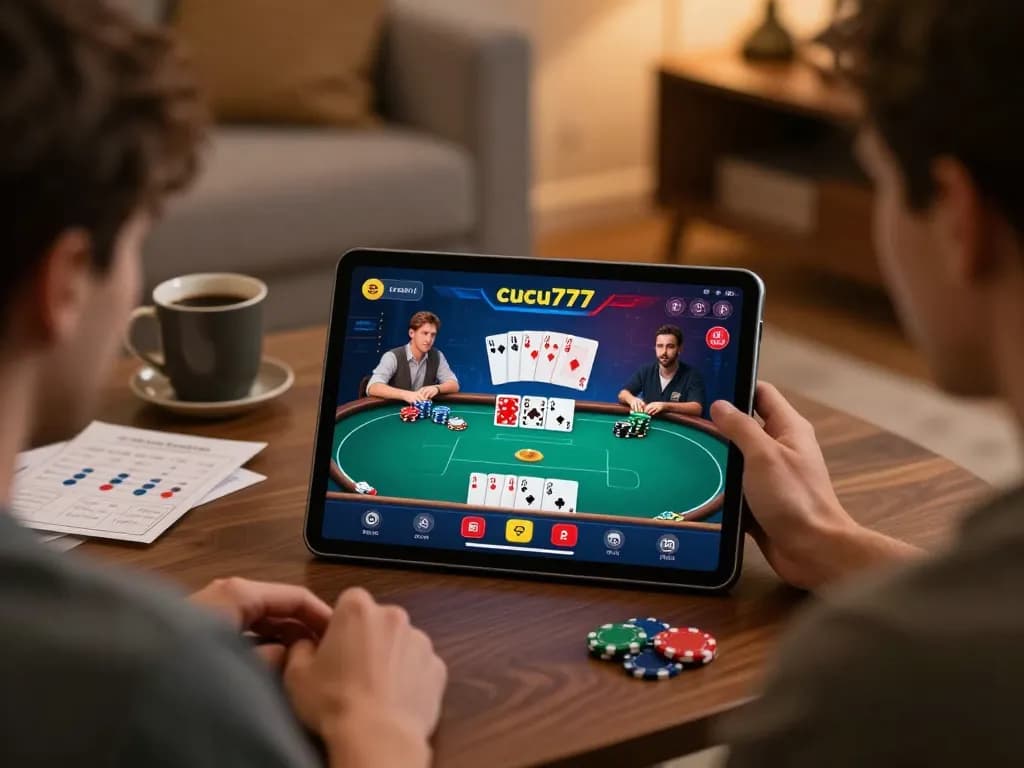 Cucu777 players experiencing dynamic online poker action on a modern tablet interface.