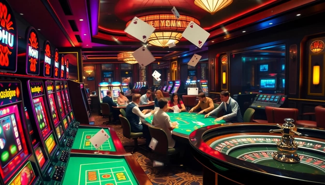 Nohu slots and poker excitement in a luxury casino atmosphere