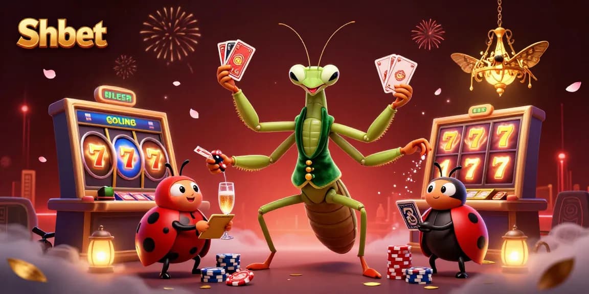 Experience captivating slots at Shbet with animated card sharps and vibrant casino scenes.