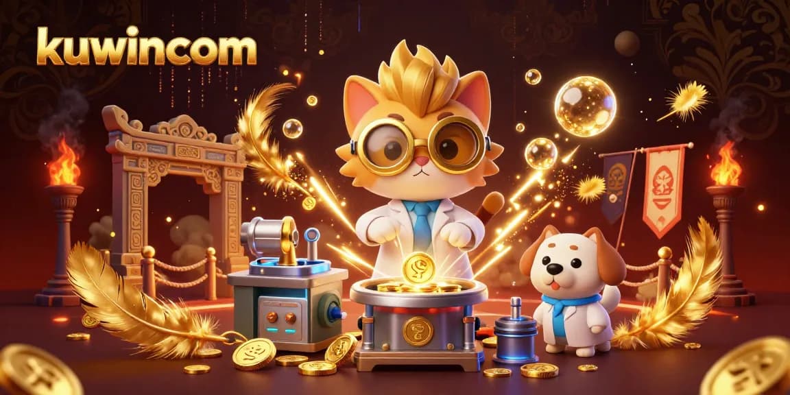 Kuwincom's adventurous cat and dog duo creates gold in a vibrant casino-style scene.
