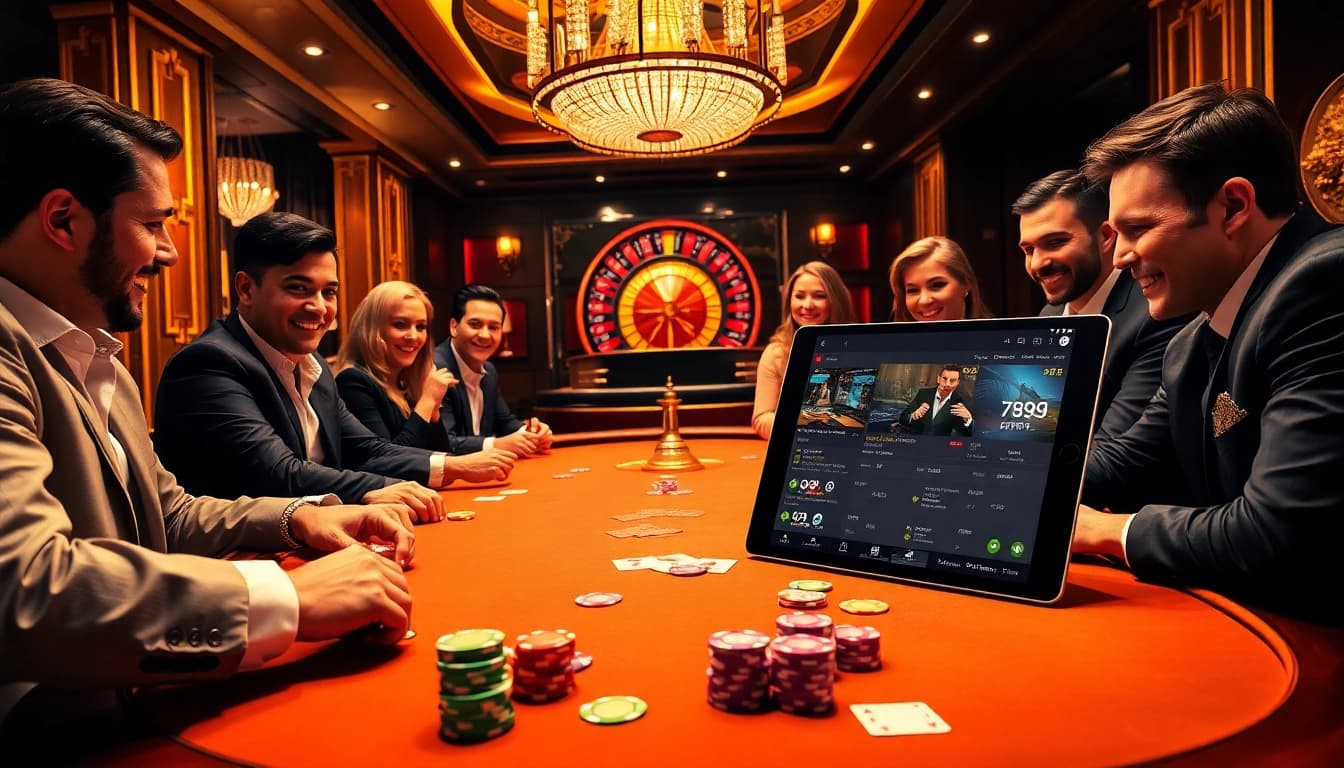 A winning moment at 789F Casino showcasing a vibrant poker table with players excitedly betting.
