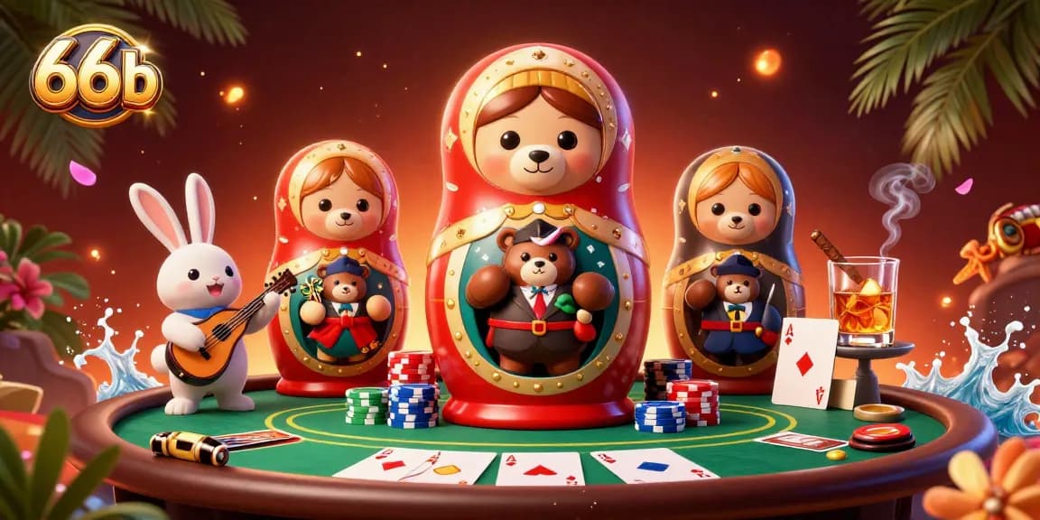 Experience thrilling gameplay at 66b with vibrant casino scenes and engaging characters.
