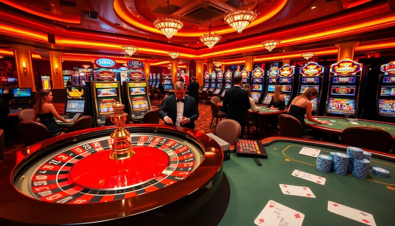 Experience thrilling gameplay at SODO66 casino with vibrant roulette and lively players.