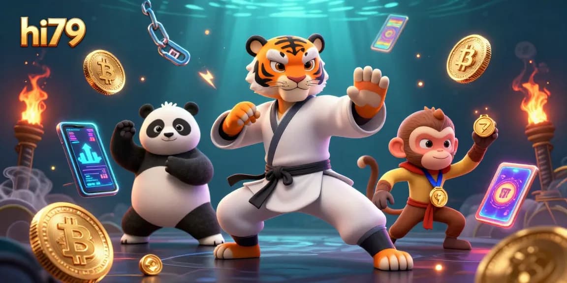 Engage with exciting hi79 gaming action featuring kung fu characters in a vibrant crypto casino.