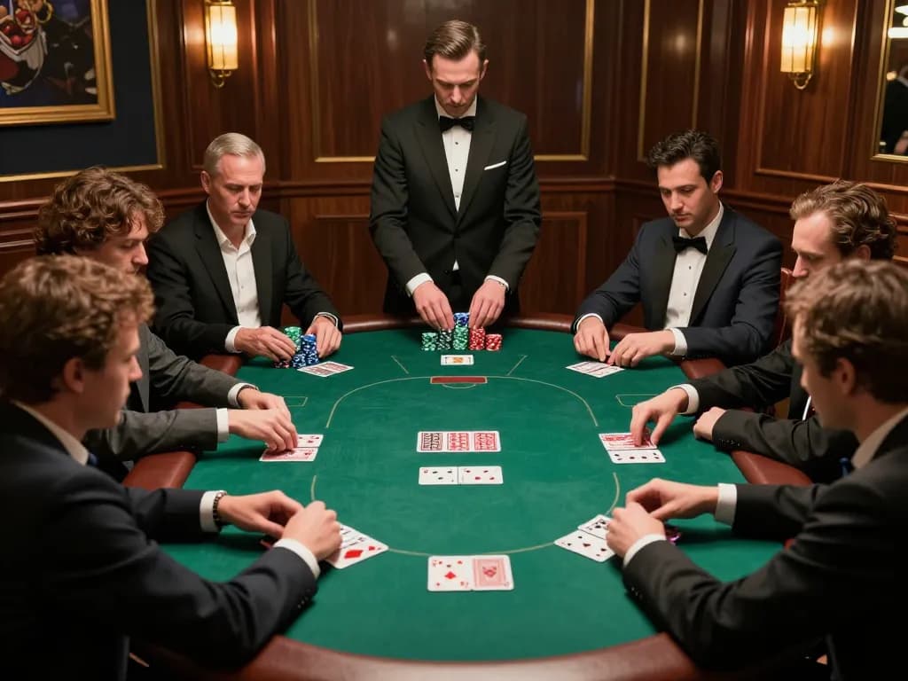 Play at an upscale poker table in Sv368, players engaged in high-stakes strategic action