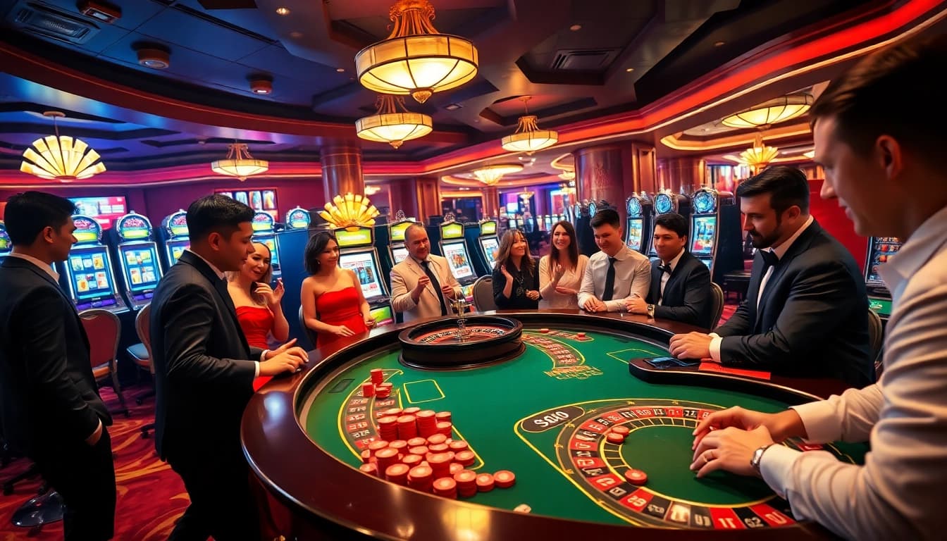 Experience the thrill of 8day.cn.com with players enjoying casino games at a luxurious setting.
