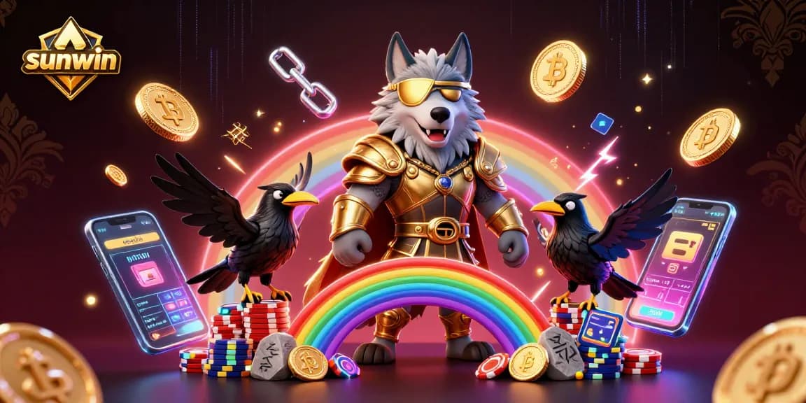 Engage with exciting sunwin casino gameplay, featuring Odin and ravens on a vibrant bridge of chips.