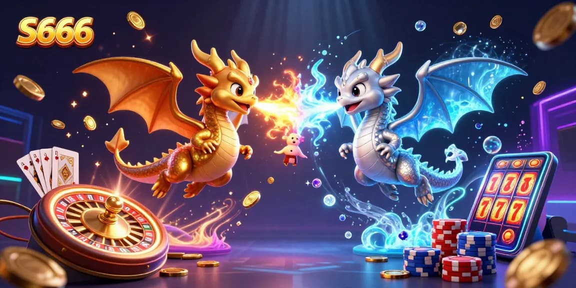 Experience thrilling S666 gameplay with dynamic dragons and casino elements in an enchanting atmosphere.