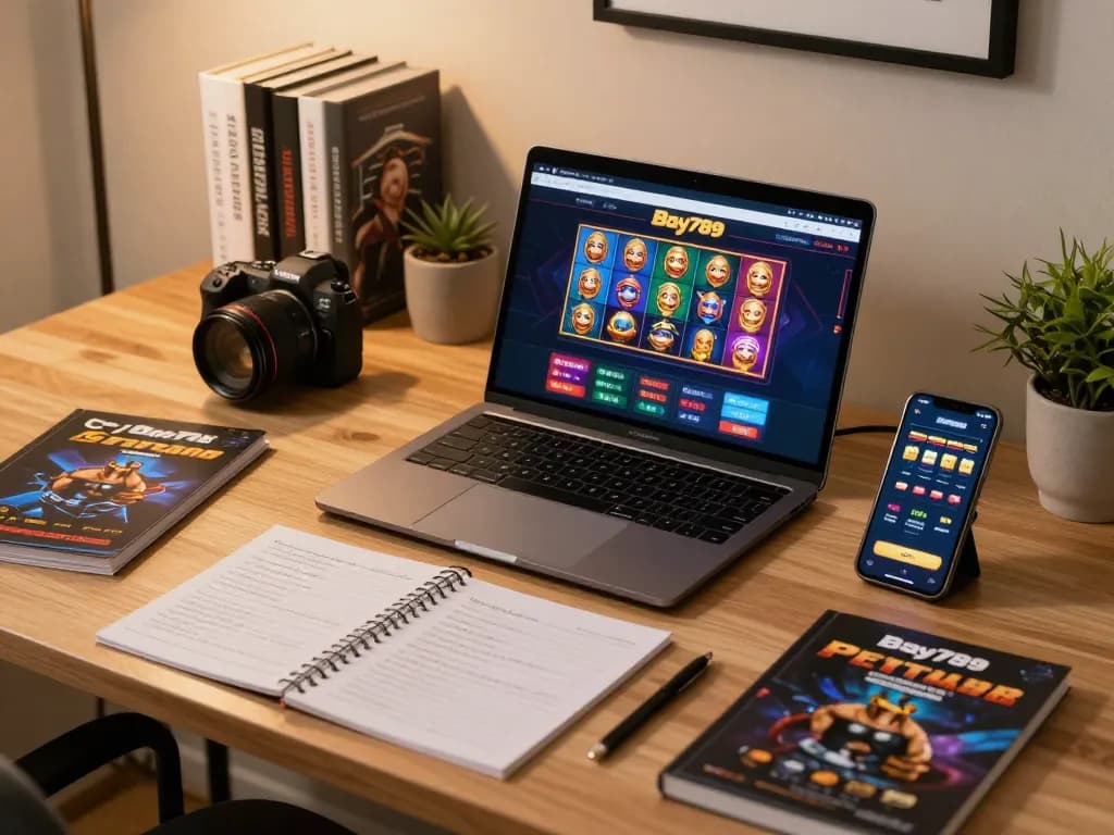 Engaging gameplay on Bay789 casino interface from a stylish home setup with modern decor.