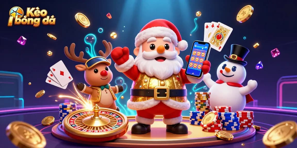 Engage with Kèo bóng đá in a colorful 3D casino scene featuring characters enjoying gaming fun.