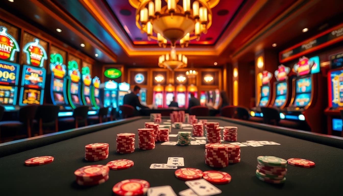 Experience the thrill of online gambling at lc88.band with vibrant casino visuals.