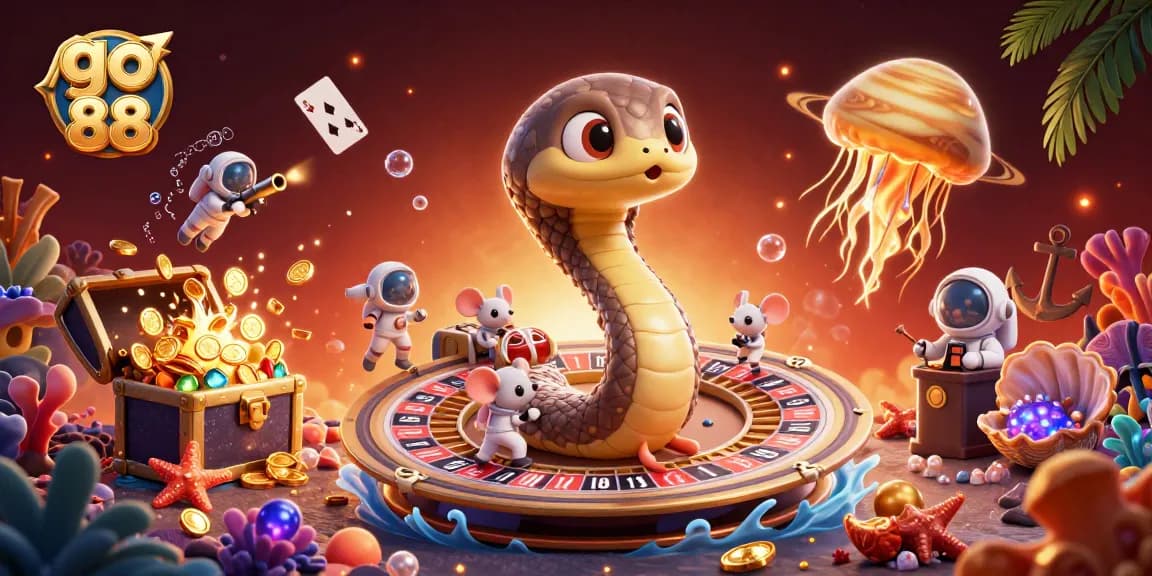 Experience the thrill of go 88 with vibrant astronaut mice betting on a cosmic roulette wheel.