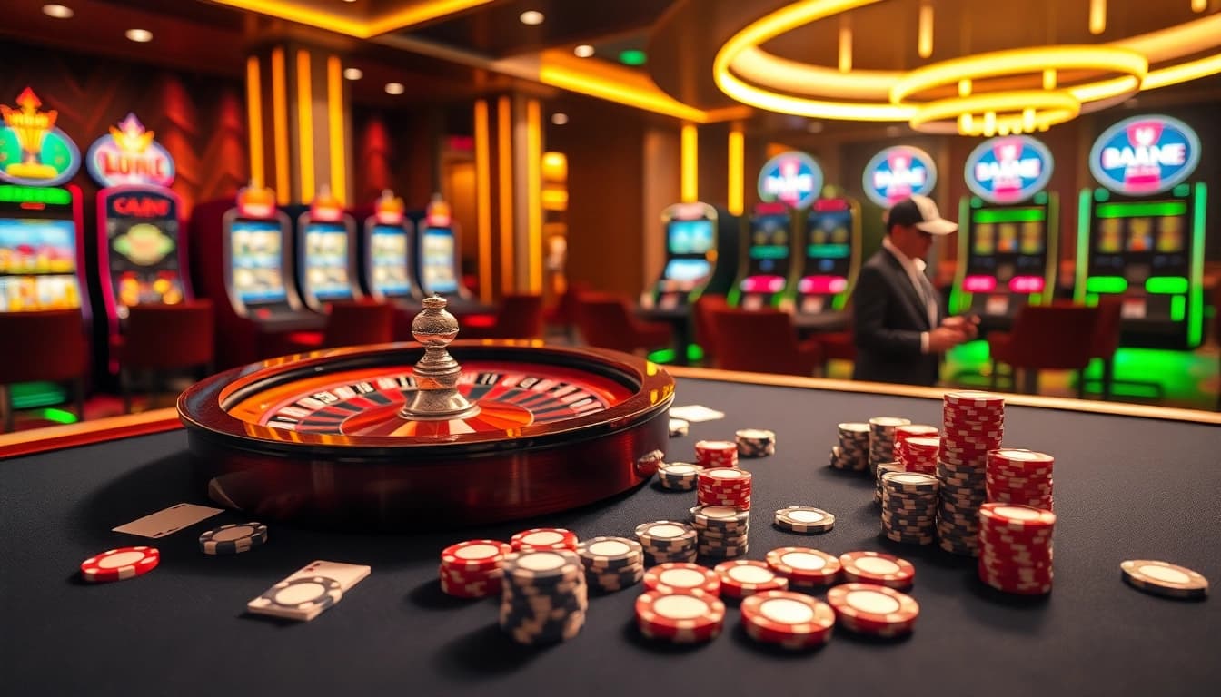 Experience the thrill of MK8 gaming at an elegant casino with vibrant tables and thrilling action.