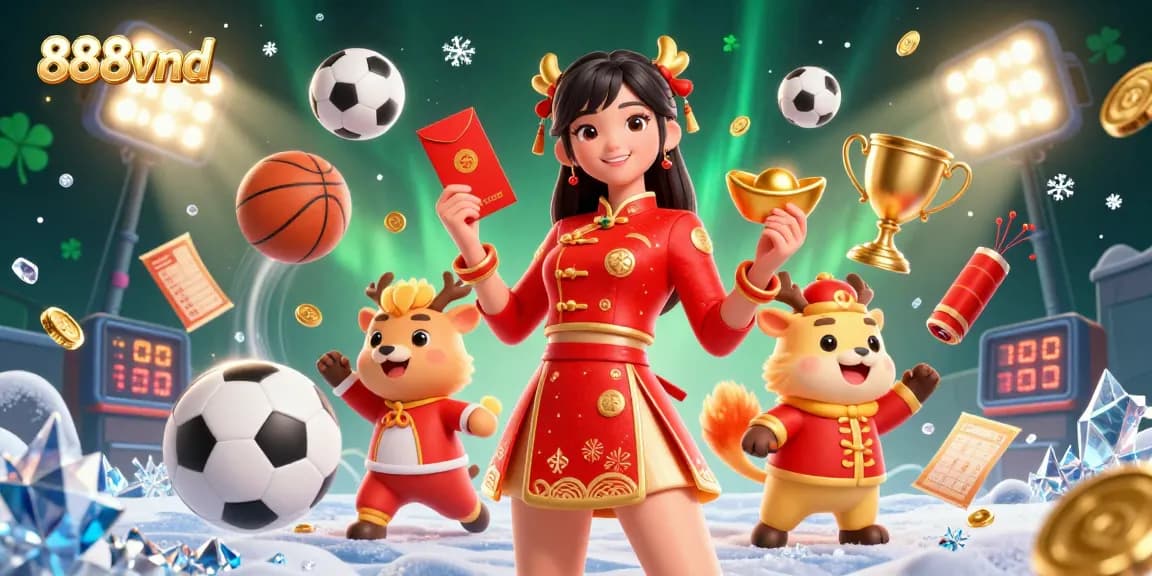 Experience thrilling wins with 888vnd's vibrant casino atmosphere featuring live sports and lively decorations.