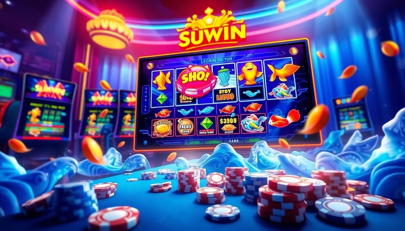 Engaging scene featuring Bắn cá Sunwin gameplay with colorful fish and casino elements.
