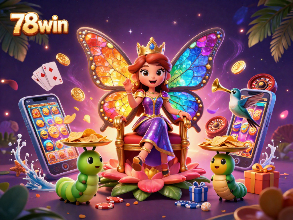 Engage with the vibrant excitement of 78win casino through a stunning 3D illustration.