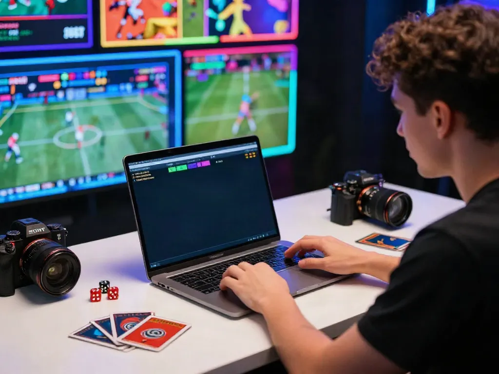 Person placing a sports bet on their smartphone at a stylish desk, showcasing the excitement of five88 online gambling.