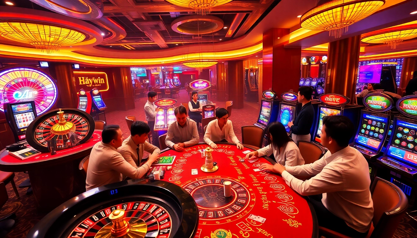 Experience electrifying gameplay at Haywin with vibrant gaming tables and thrilling slot machines.