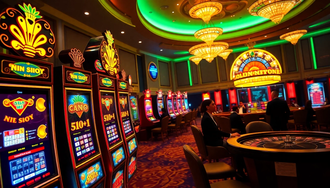 Players celebrating a nổ hũ jackpot win at a luxurious casino slot machine.