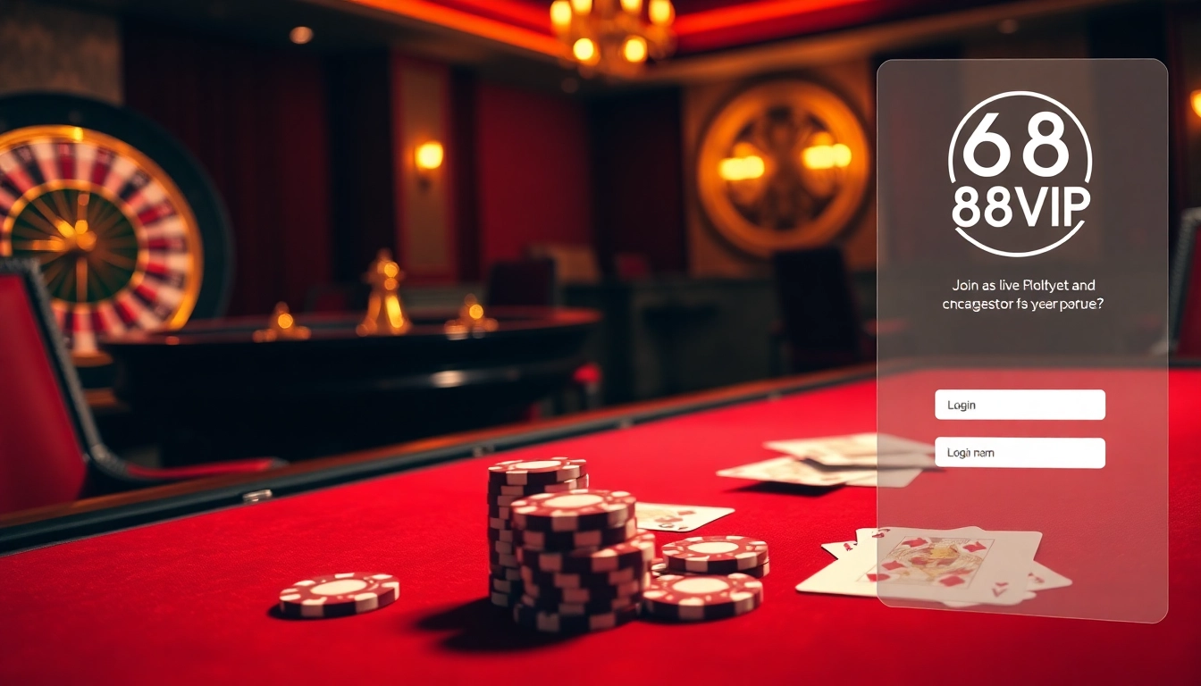 Experience high-stakes gaming with 68VIP's luxurious poker table and roulette wheel.
