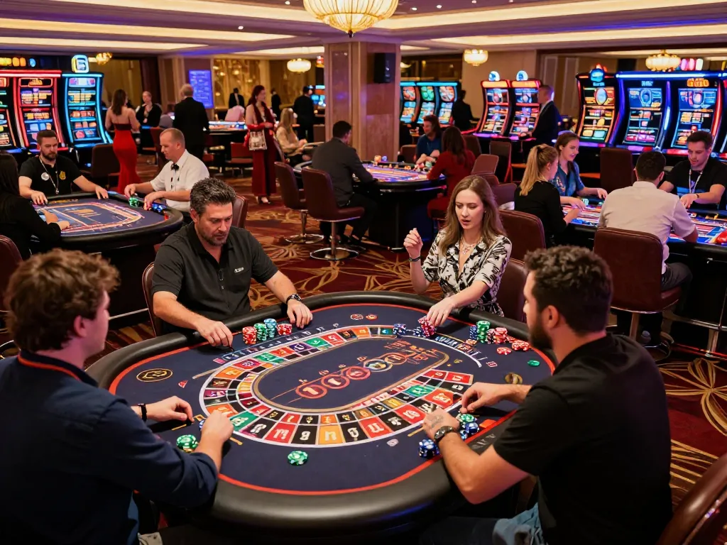 Engaged players experiencing the thrill of roulette at ngiyaw-ebooks themed casino.