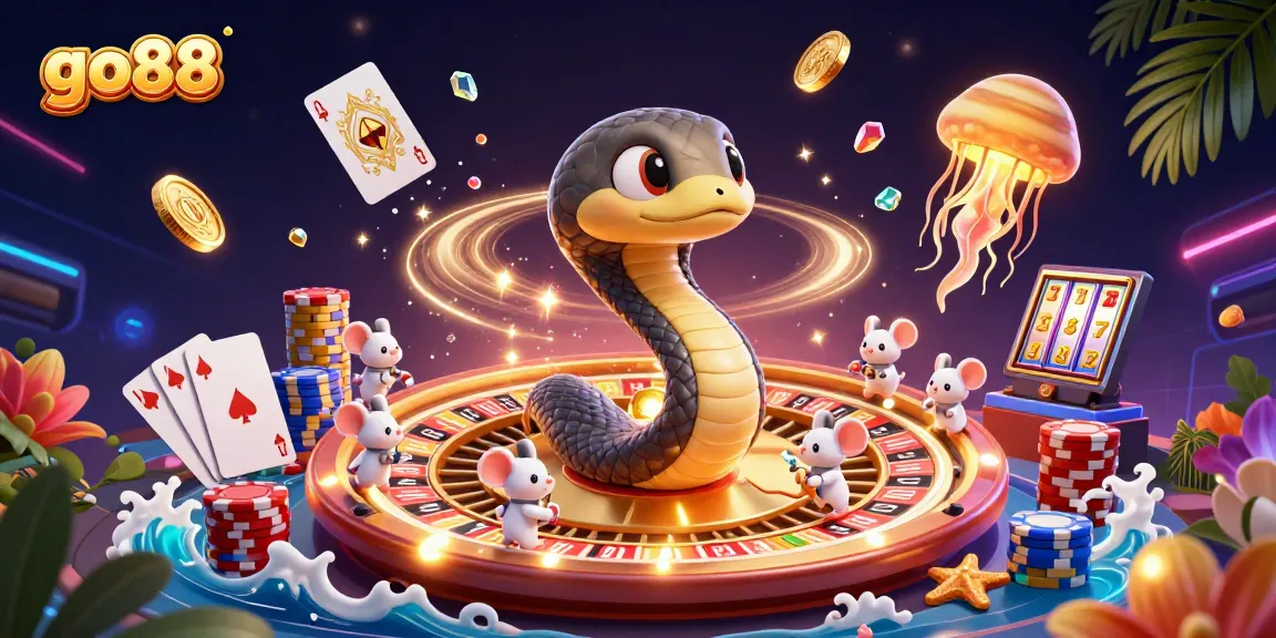 Experience the excitement of go88, where astronaut mice bet on a roulette wheel made of Saturn's rings.