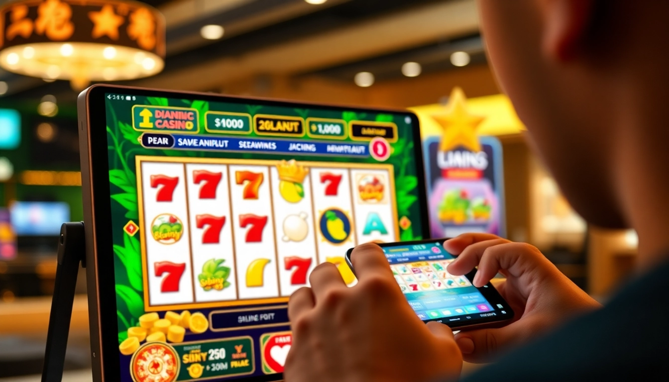 Exciting online gaming interface for aman788 slot resmi with vibrant colors showcasing slot reels and jackpot promotions.