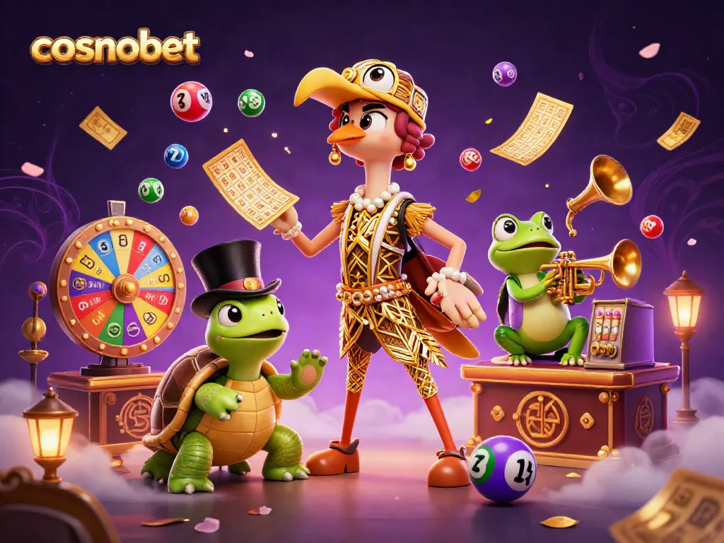 Experience cosmobet's vibrant gaming scene with colorful elements and lively characters.