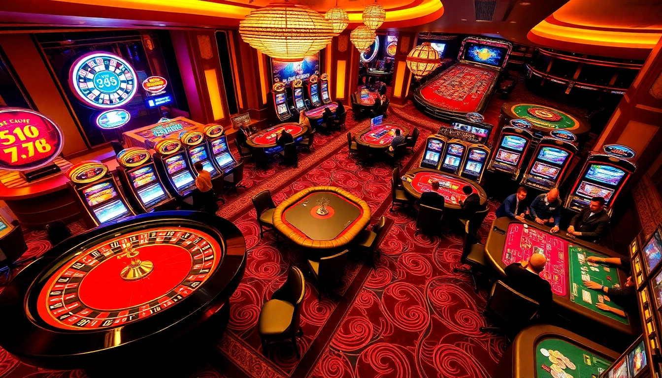 Experience the excitement of 789club at a luxurious casino, featuring vibrant table games and flashy slot machines.