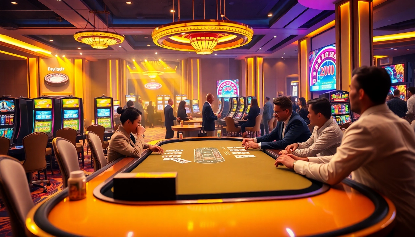 Exciting blackjack table scene representing Nhà cái OXBET casino, showcasing live dealer action and vibrant atmosphere.