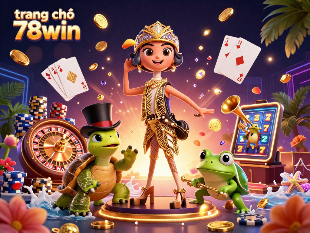 Spin into excitement at trang chủ 78win with vibrant casino elements and characters.