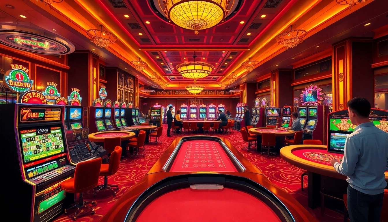 Experience the thrilling moment of play at a casino, featuring tables and exciting games, with newphim enhancing the excitement.