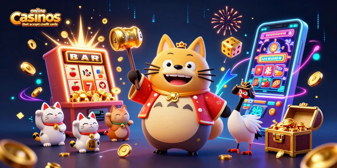 Experience vibrant gameplay at online casinos that accept credit cards with slot machines and lucky symbols.