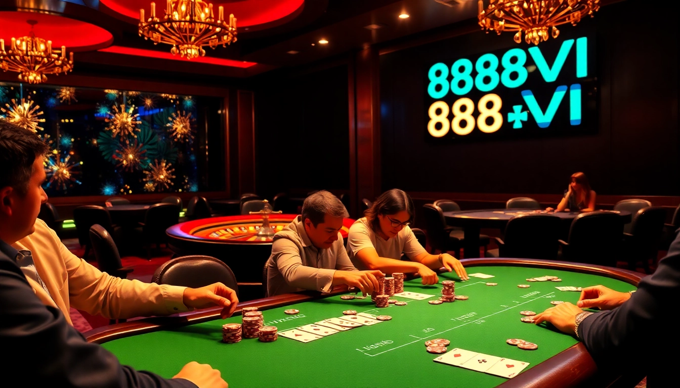 Experience the thrill of 888VI with vibrant casino games and poker tables.